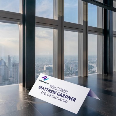 USA Made Premium Card Stock 1/2 Fold Table Tent Sign (5"Wx6"H)