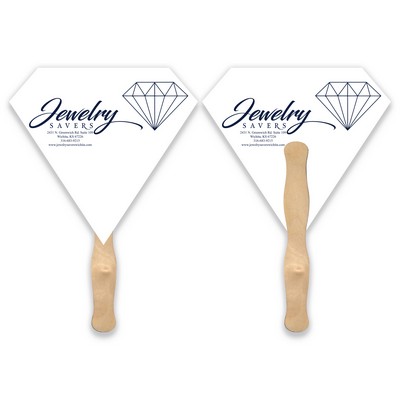 Diamond Gem Shape Single Hand Fan