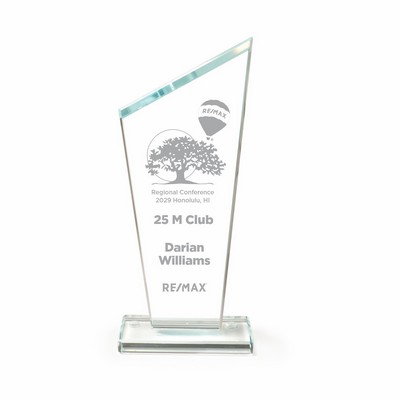 Chisel Slanted Top Shaped Clear Crystal Award (3 1/2"x8")